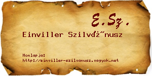 Einviller Szilvánusz névjegykártya
